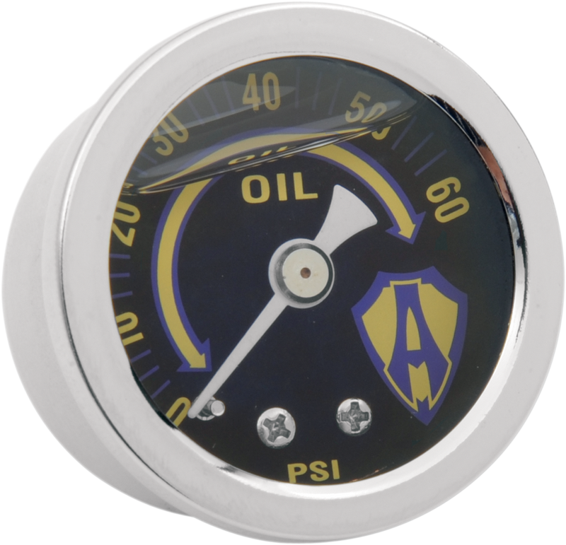 Arlen Ness Oil Pressure Gauge Kit — Chrome - Hardcore Cycles Inc