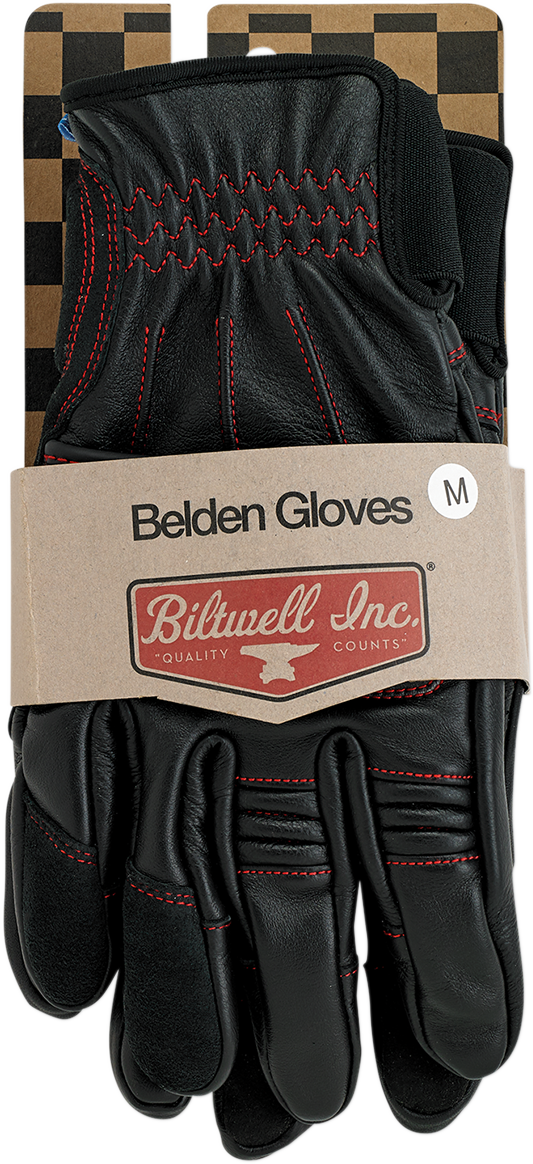 Biltwell Belden Redline Gloves - Hardcore Cycles Inc