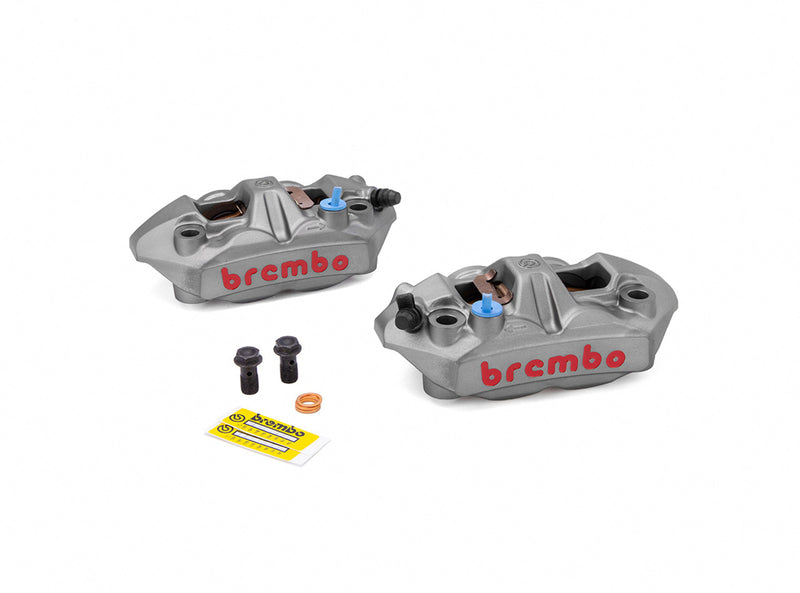 Brembo M4 Front Caliper Set (Radial Mount) Titanium Grey 108mm - Hardcore Cycles Inc
