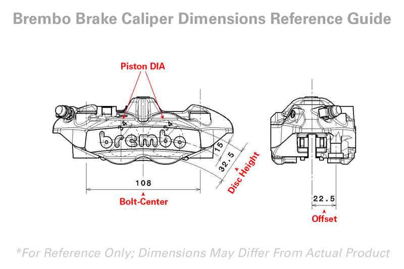 Brembo GP4-RX Right or Left Front Caliper (Radial Mount) Nickel Plated 108mm - Hardcore Cycles Inc