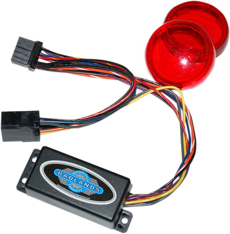 Plug-In Illuminator with Red Lenses - 8 Pin ILL-03-RL-C - Hardcore Cycles Inc
