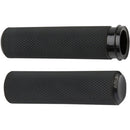 Closeout ARLEN NESS  Black Knurled Grips for TBW - Hardcore Cycles Inc