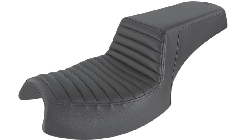 SADDLEMEN Step Up Seat - Tuck and Roll - Black - Indian - Hardcore Cycles Inc