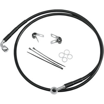 Drag Specialties Stainless Steel Brake Line Kit Front Black - Hardcore Cycles Inc