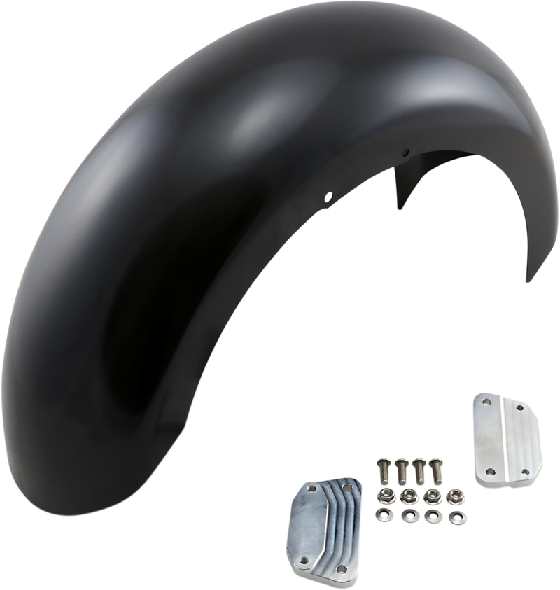 Klock Werks Hugger Front Fender with Mounting Blocks for Softail/Dyna - Hardcore Cycles Inc