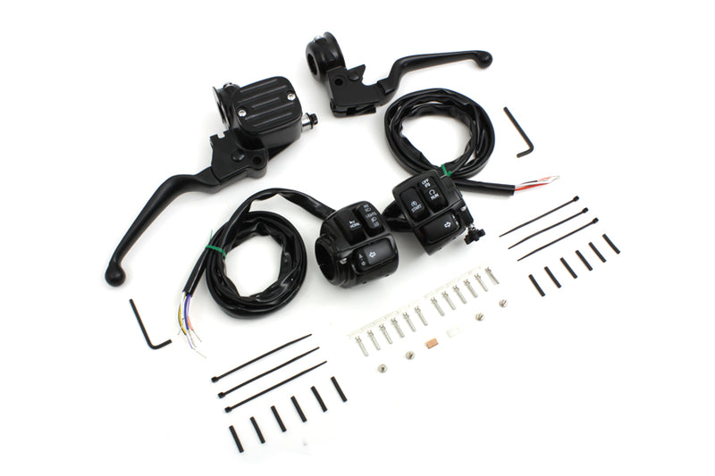 Handlebar Control Kit with Switches Black FXR upgrade Single or Dual - Hardcore Cycles Inc