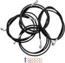 LA Choppers Standard Black Vinyl Braided Handlebar Cable/Brake Line Kit — Mini Ape Hanger - Hardcore Cycles Inc