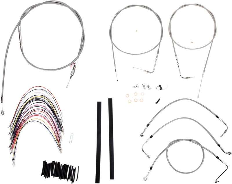 Burly Complete Stainless Braided Handlebar Cable/Brake Line Kit - Hardcore Cycles Inc