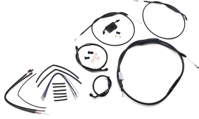 Burly Extended Handlebar Cable and Brake Line Kit for Sportsters with ABS - Hardcore Cycles Inc