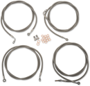 LA Choppers Complete Stainless Braided Handlebar Cable/Brake Line Kit — Cable Kit – 15 - Hardcore Cycles Inc