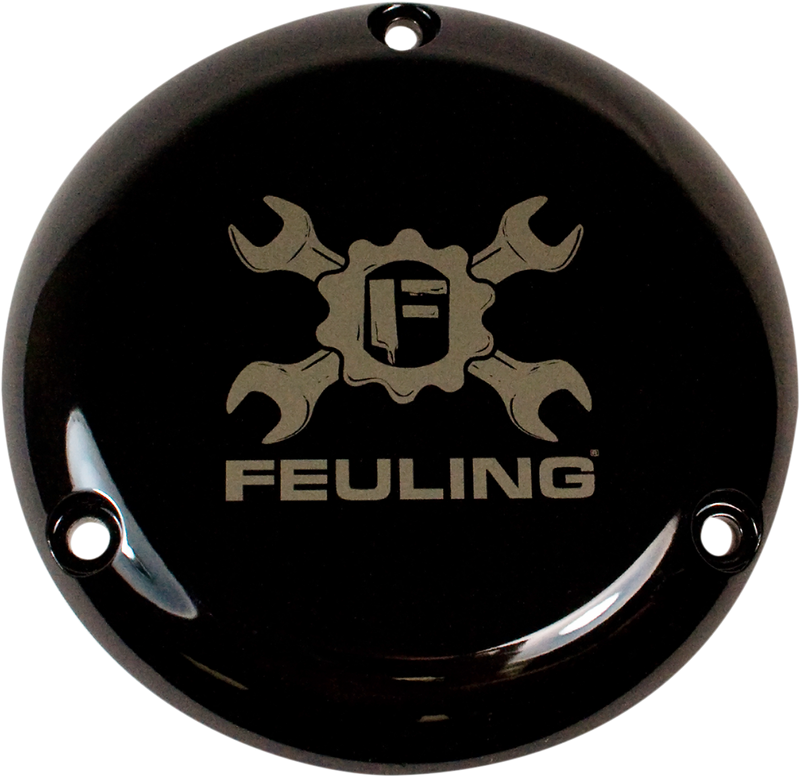 Feuling Gear Cross Wrench Logo Derby Cover - Hardcore Cycles Inc