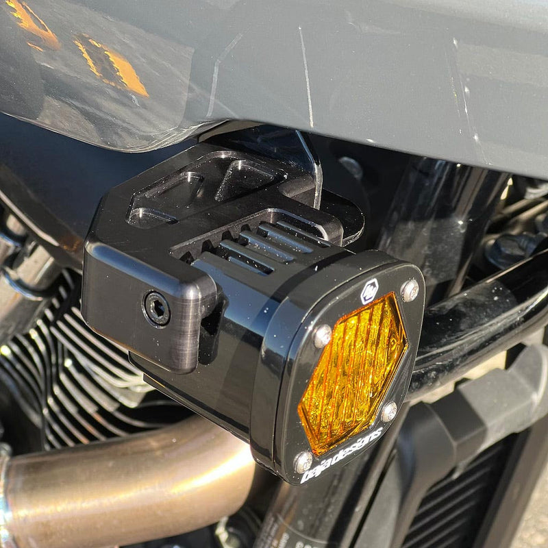 Low Rider ST Billet S1 Pod Front Turn Signal Kit - Hardcore Cycles Inc