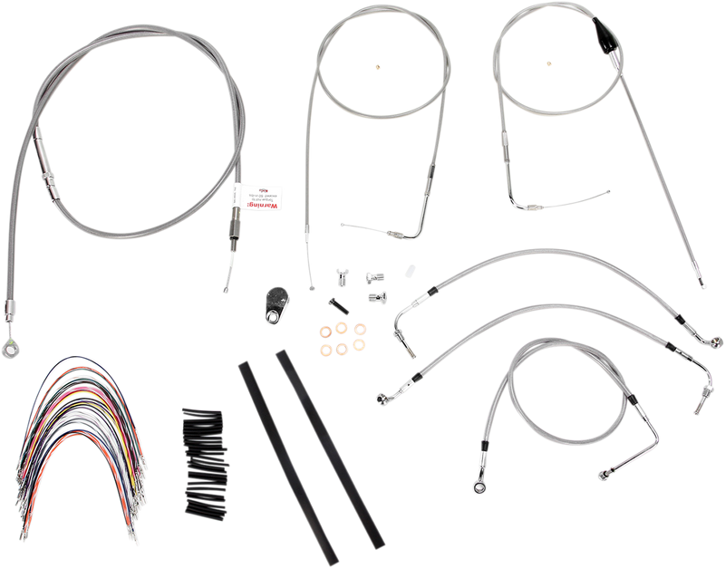 Burly Complete Stainless Braided Handlebar Cable/Brake Line Kit - Hardcore Cycles Inc