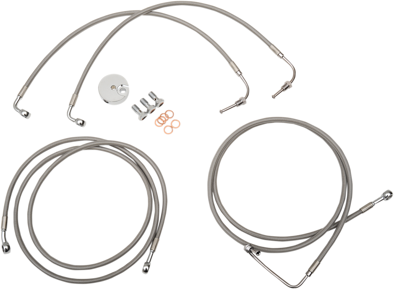 LA Choppers Replacement Stainless Steel Braided Brake Line Kit - Hardcore Cycles Inc