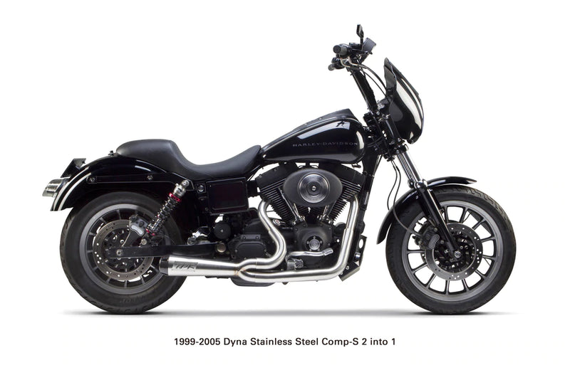 TBR COMP S 2IN1 EXHAUST DYNA BLACK or BRUSHED 1999-2005 - Hardcore Cycles Inc