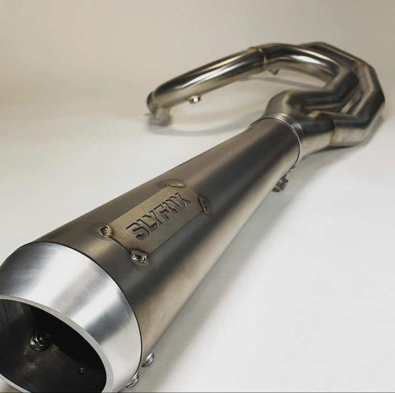 Slyfox Bassani 2-1 Titanium / Stainless Exhaust for Harley M8 Bagger - Hardcore Cycles Inc