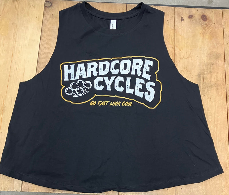 Hardcore Cycles Women's Cropped Muscle Tank - Hardcore Cycles Inc