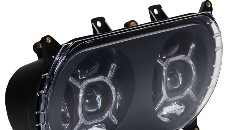 Custom Dynamics ProGLOW Double-X LED Headlight - Hardcore Cycles Inc