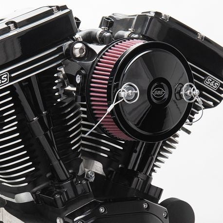S&S Stealth Air Cleaner Kit with Black Muscle for 2001-'17 bt Delphi® EFI, Except Throttle by Wire - Hardcore Cycles Inc
