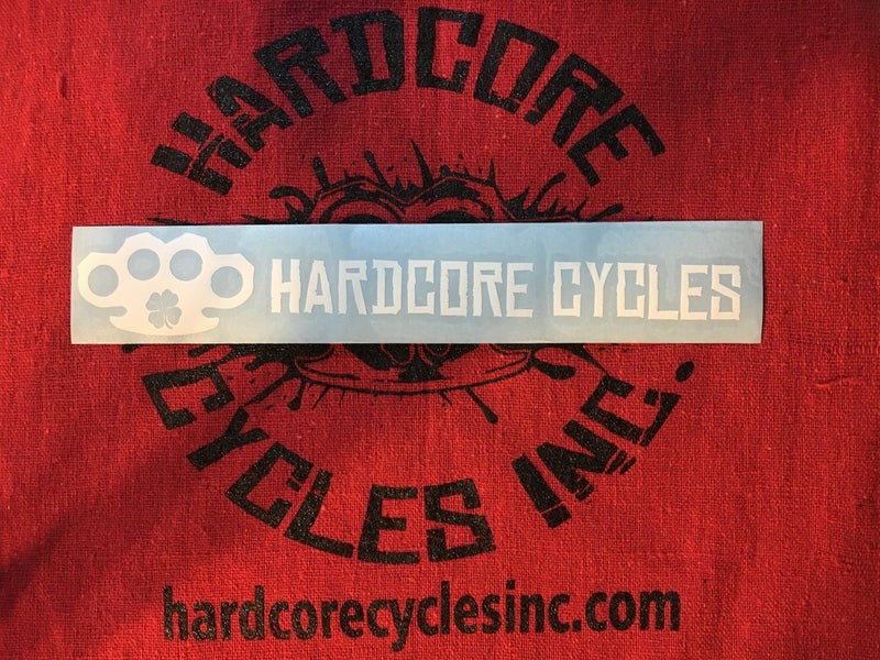 Swingarm sticker w/shop rag - Hardcore Cycles Inc